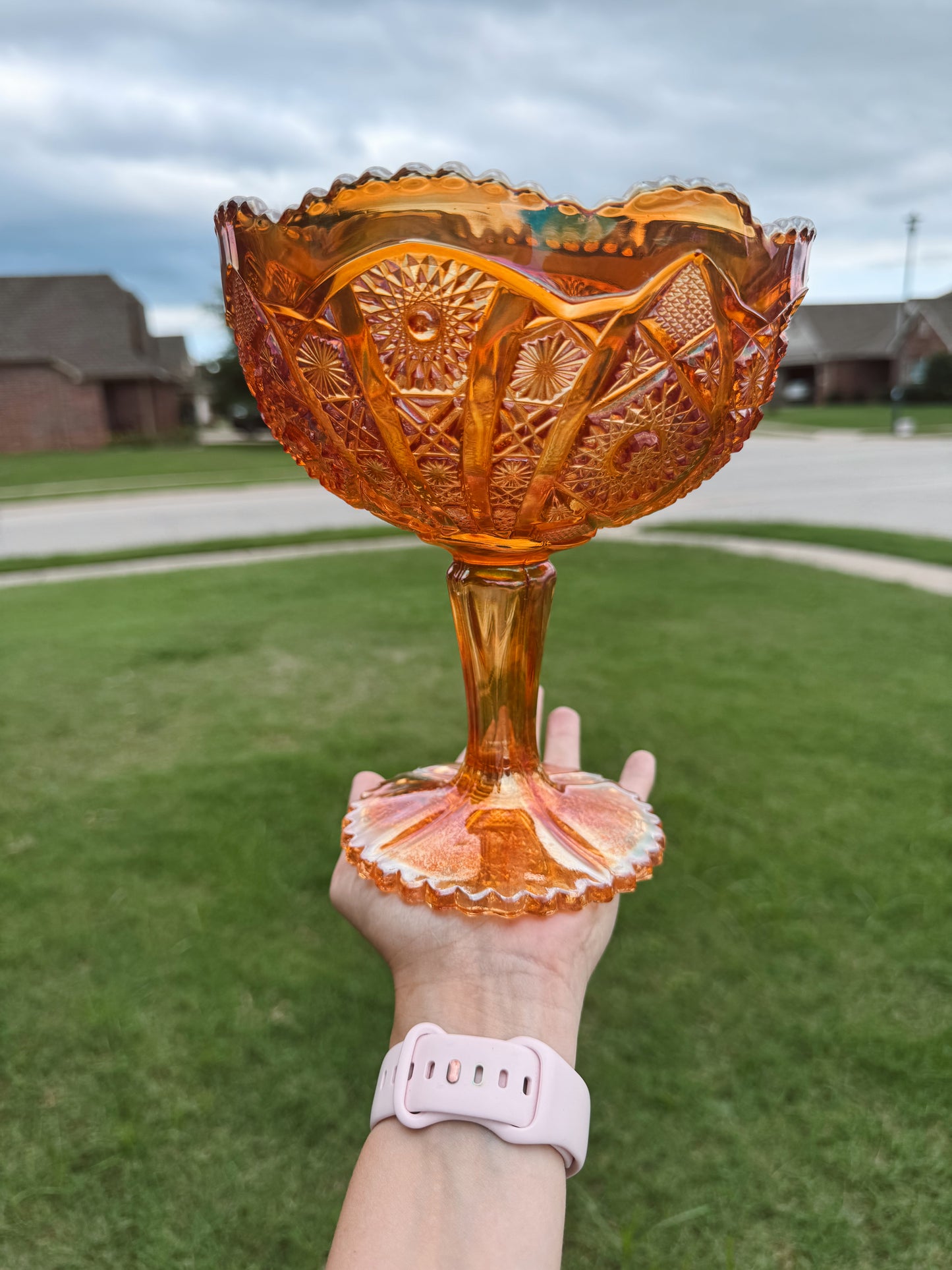 Imperial Glass Marigold Compote Candle