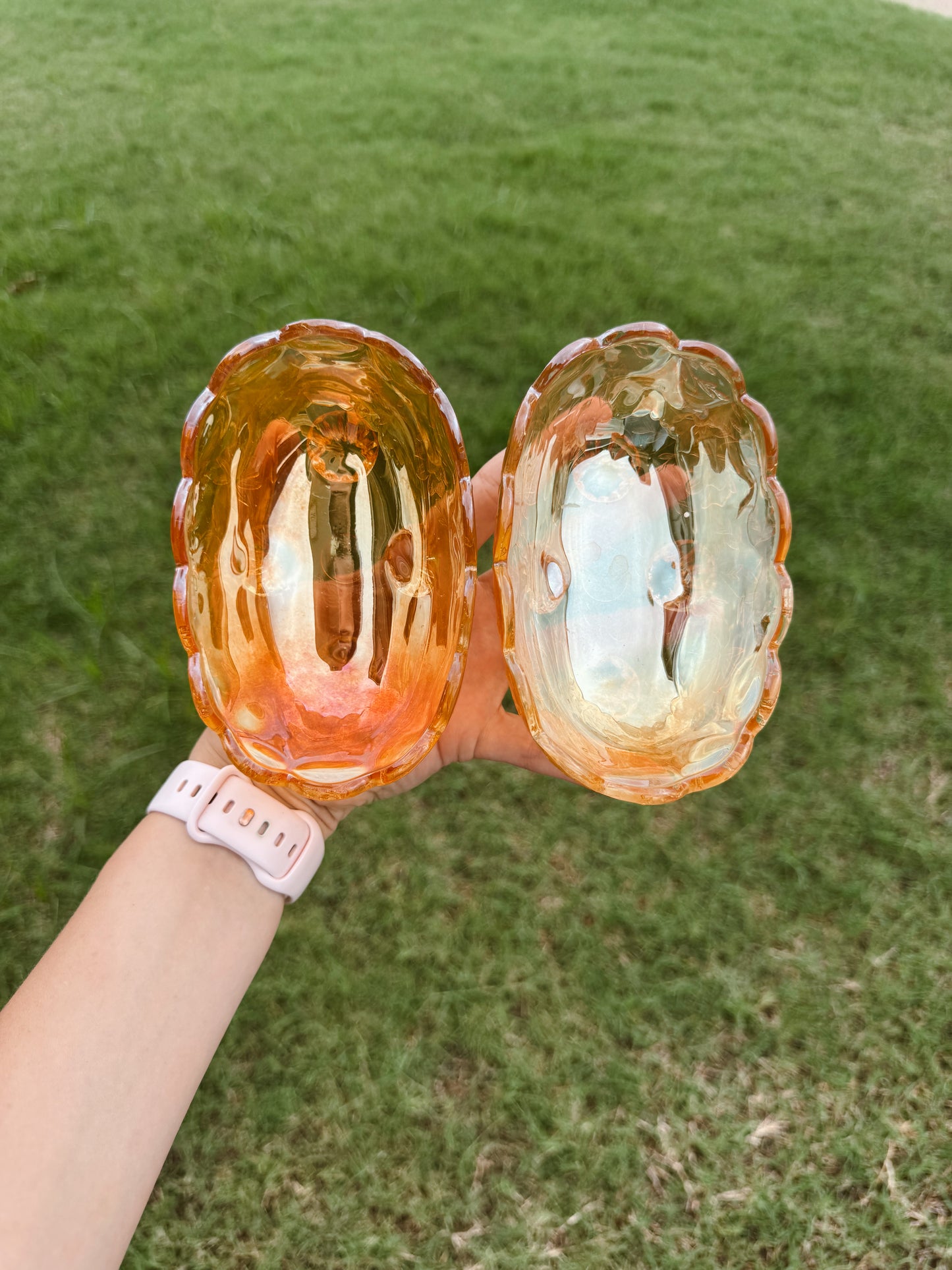Jeanette Glass Floragold Candle Set