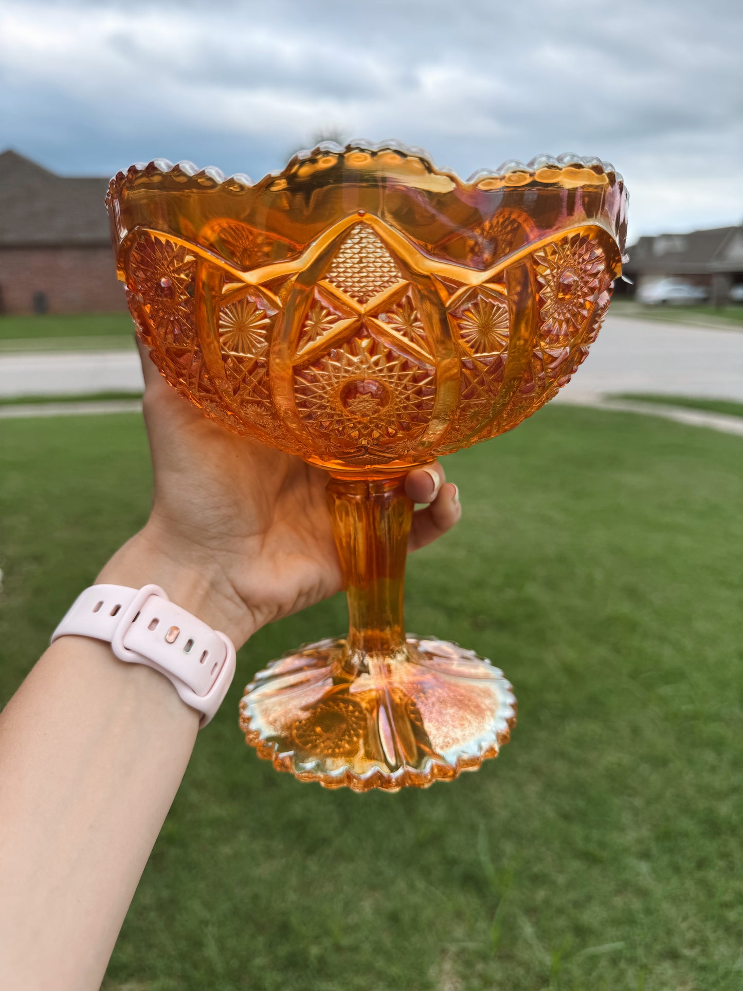 Imperial Glass Marigold Compote Candle