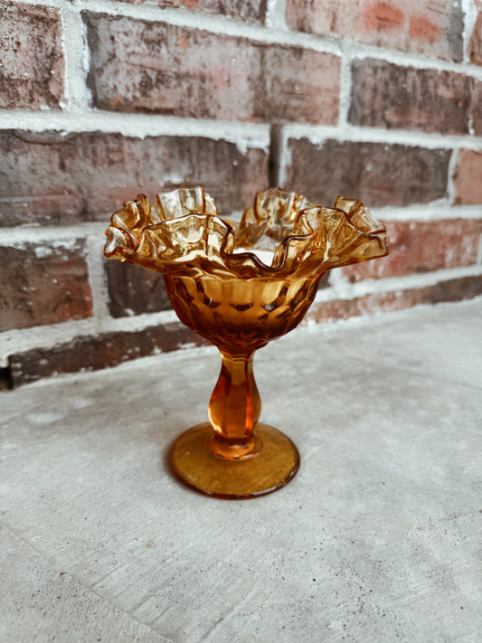 Fenton Glass Mahogany Woods Candle