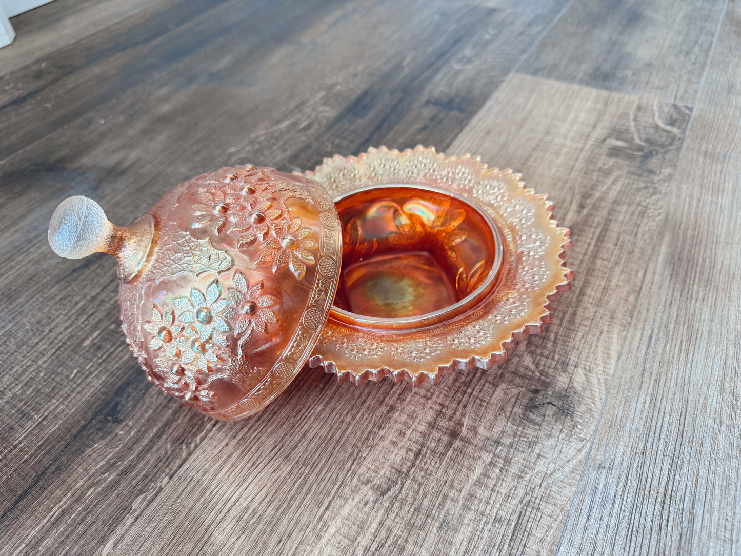Fenton Glass Orange Tree Candle