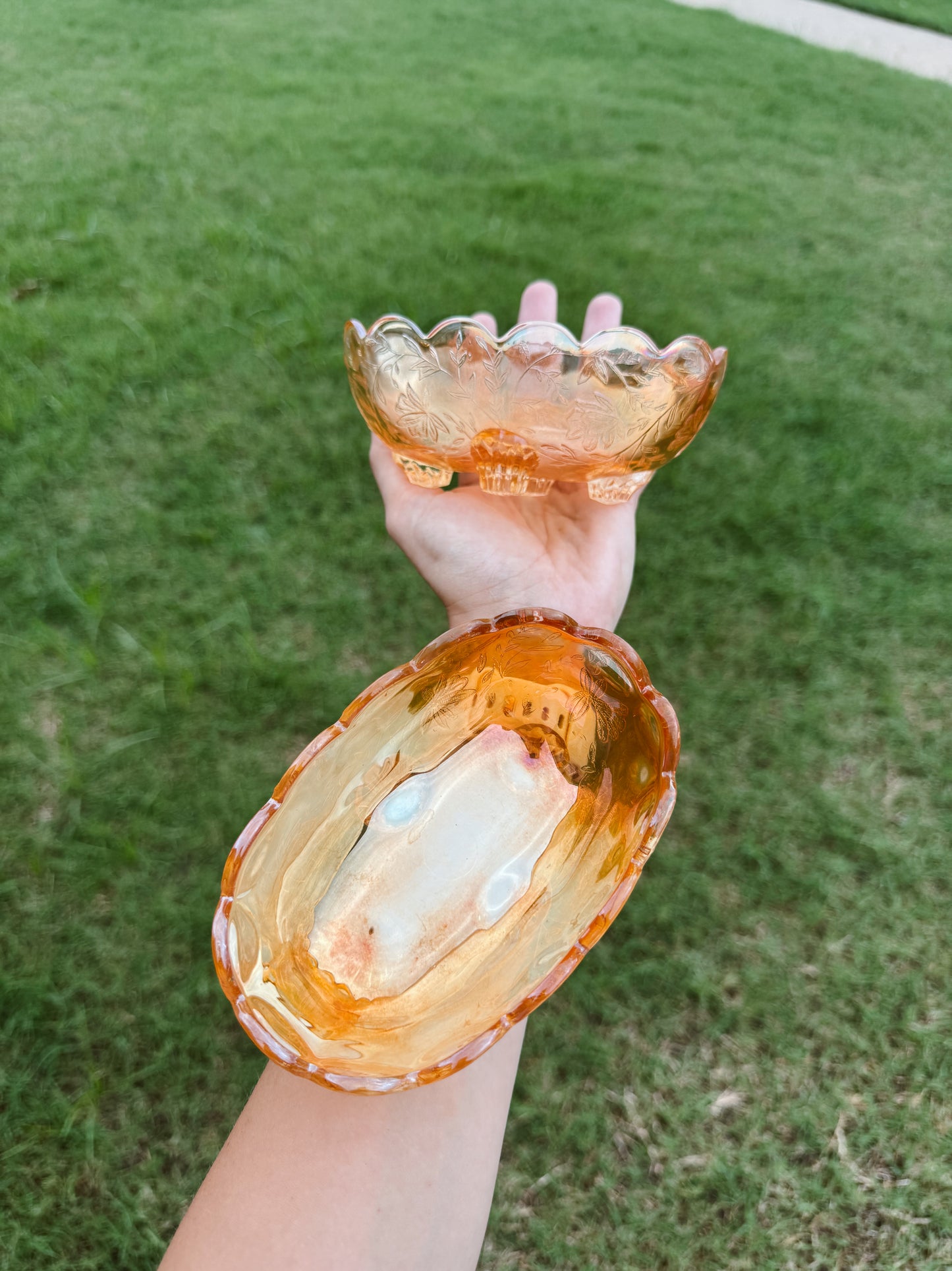 Jeanette Glass Floragold Candle Set