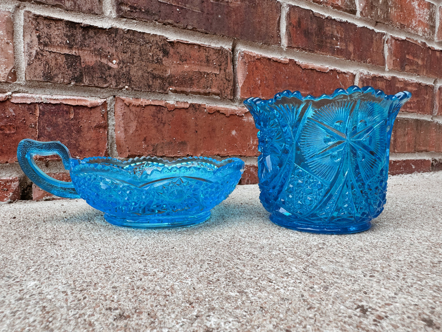 L.E. Smith Aqua Blue Candle Set