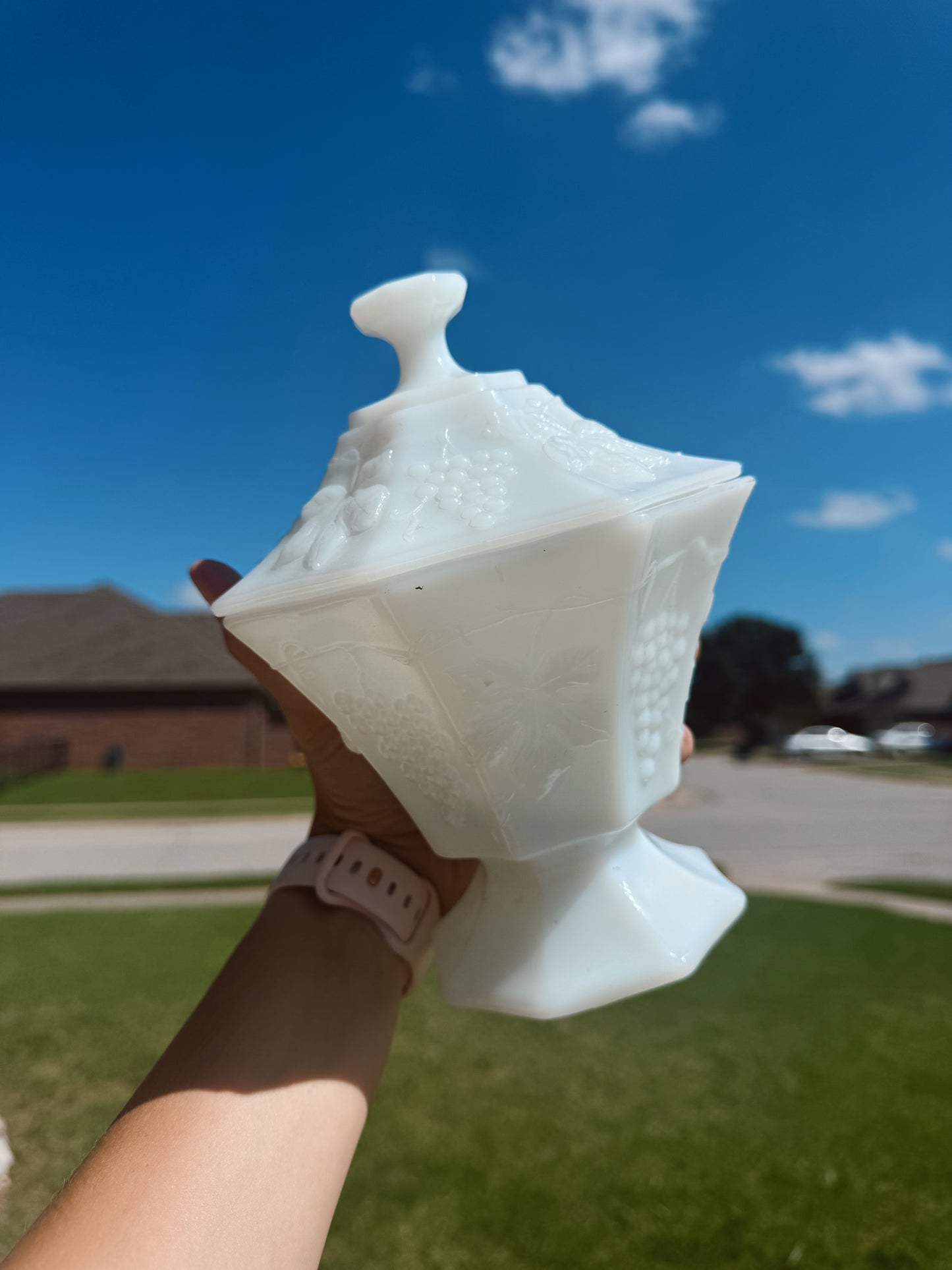 Anchor Hocking Milk Glass Pedestal Candle