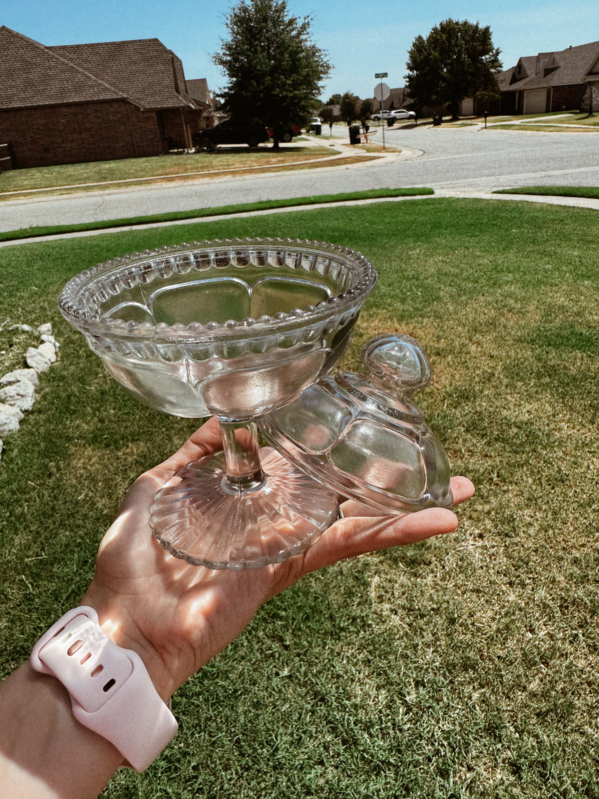 Clear Pedestal Candy Dish Candle