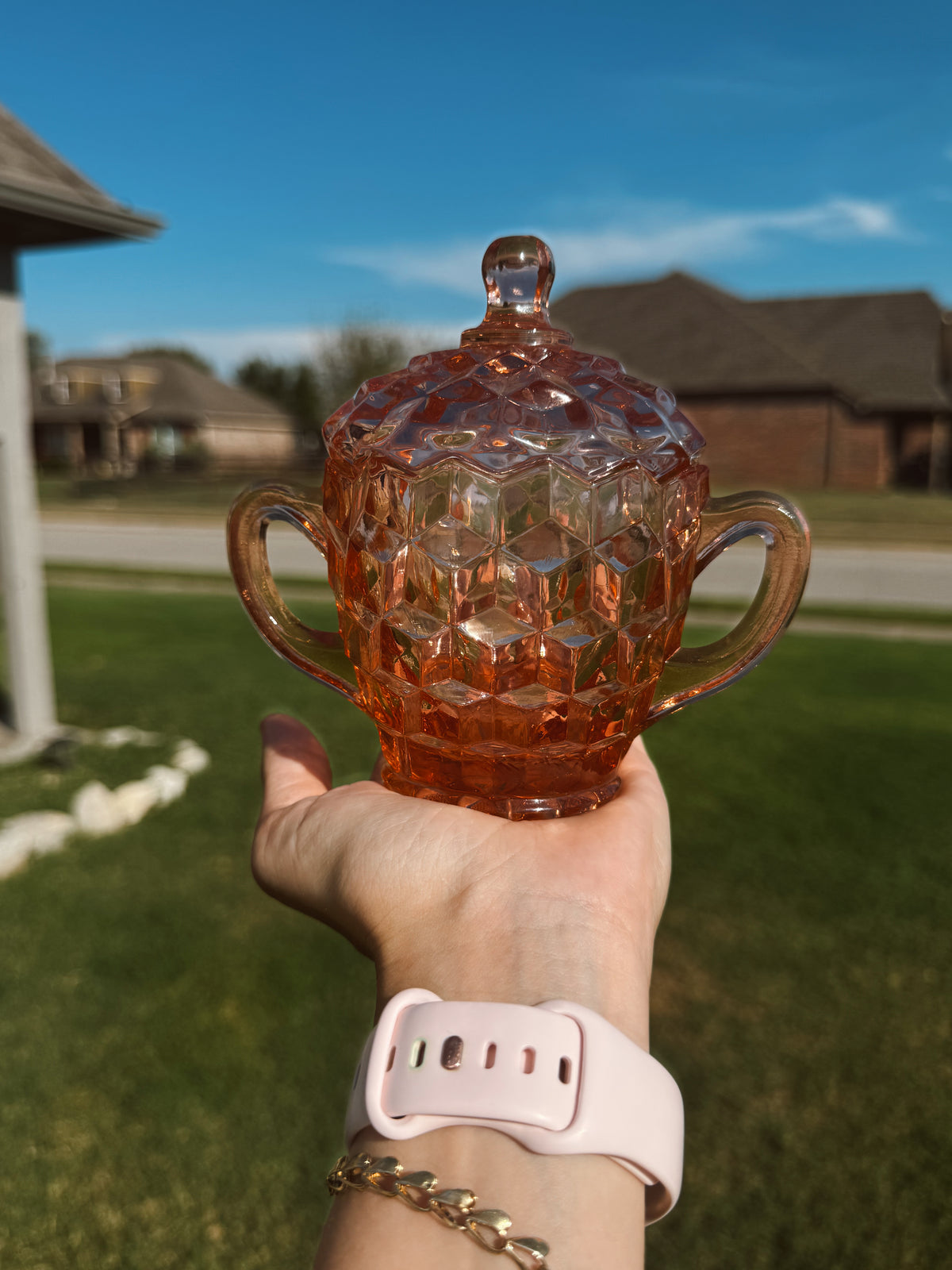 Peach Jeanette Sugar and Creamer Candle Set