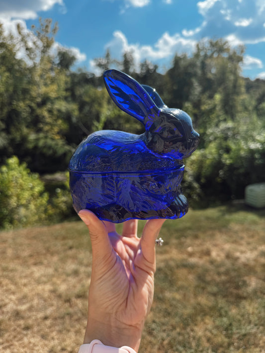 Cobalt Blue Bunny Candle