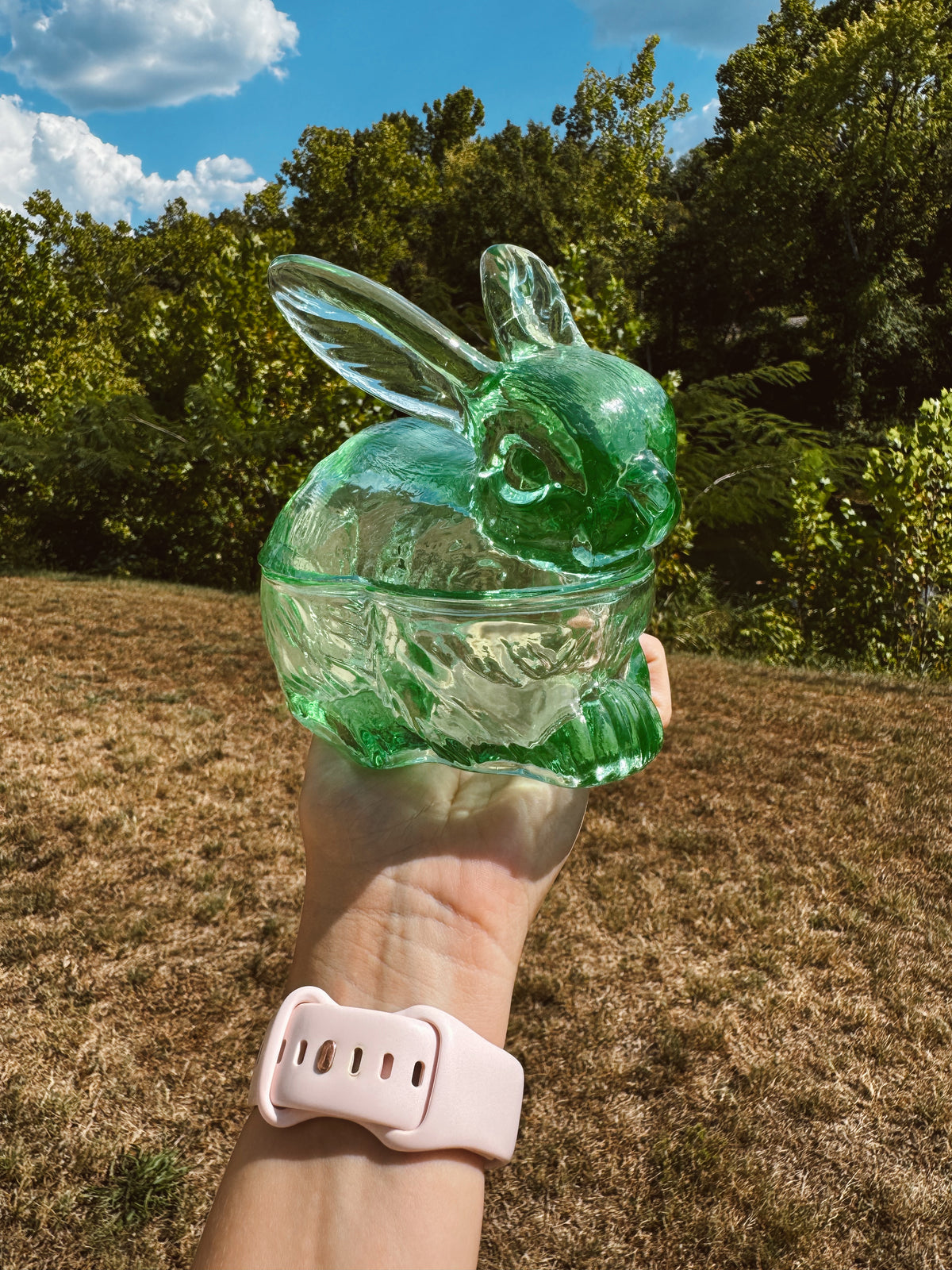 Emerald Green Bunny Candle