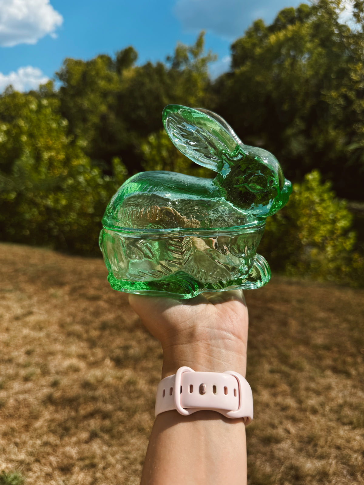 Emerald Green Bunny Candle