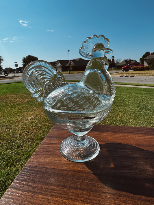Clear Rooster Candle
