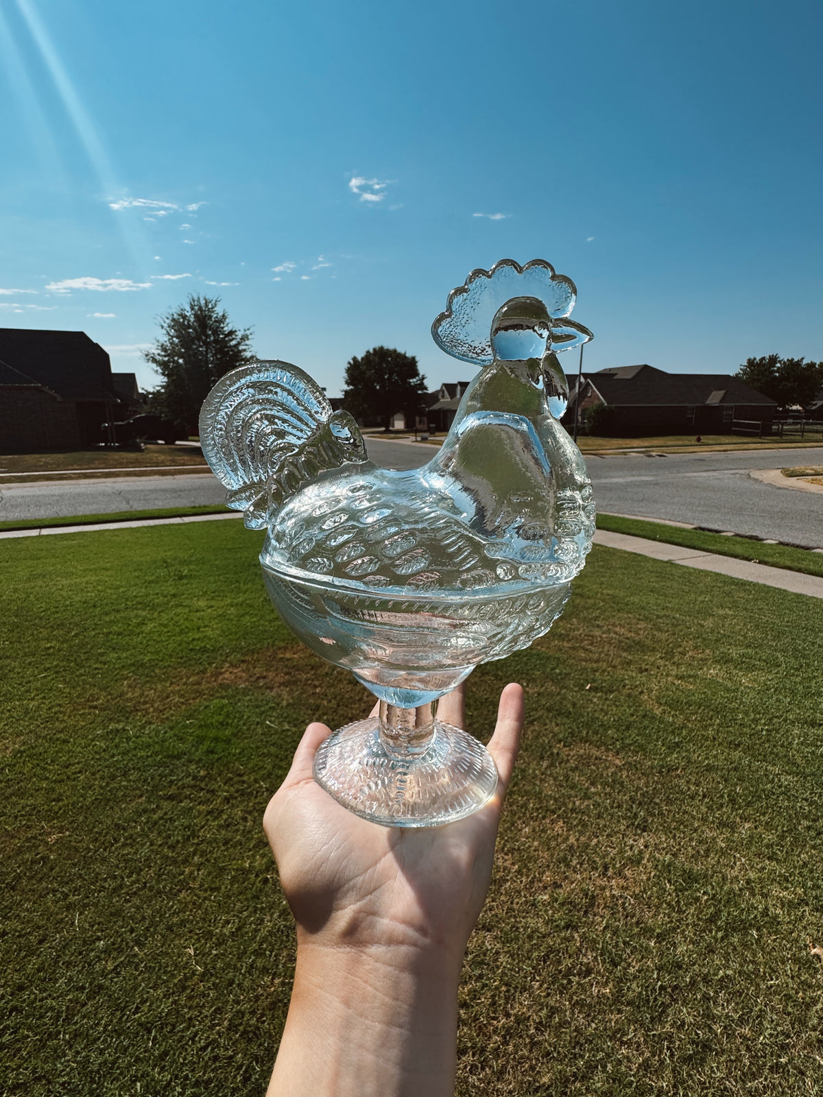 Clear Rooster Candle