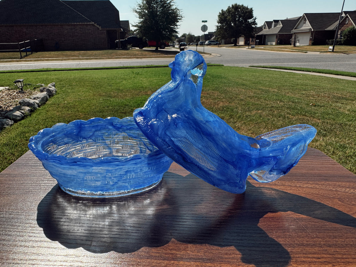 Blue Marbled Hen Candle