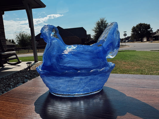 Blue Marbled Hen Candle